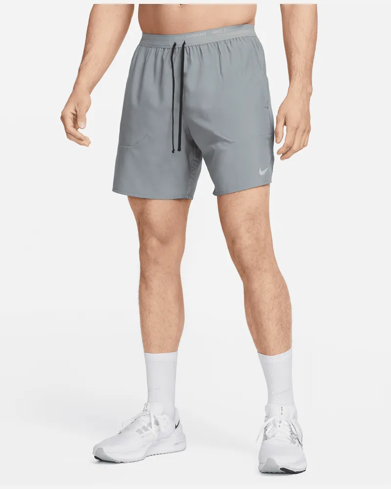 Nike Stride Dri-FIT-Laufshorts mit Futter für Herren (ca. 18 cm) - Grau Grau
