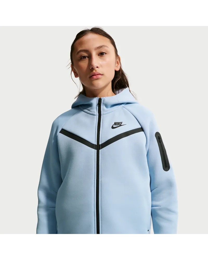 Nike Tech Fleece-Hoodie mit durchgehendem Reißverschluss (Mädchen) - Blau Blau