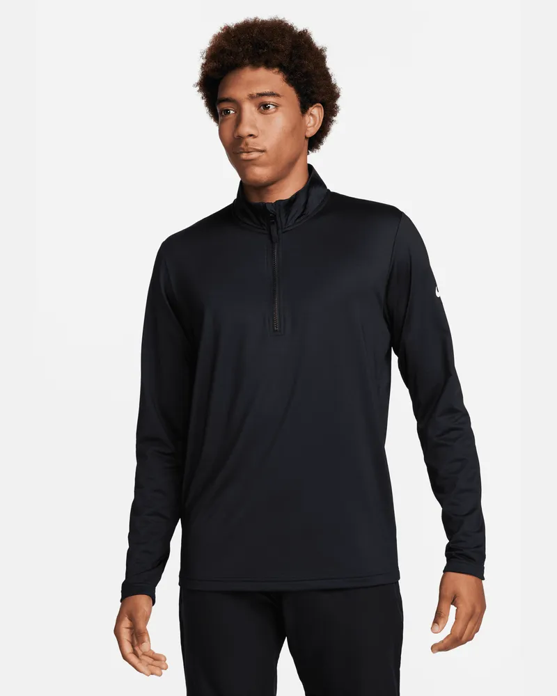 Nike Victory Dri-FIT Golfoberteil mit Halbreißverschluss für Herren - Schwarz Schwarz
