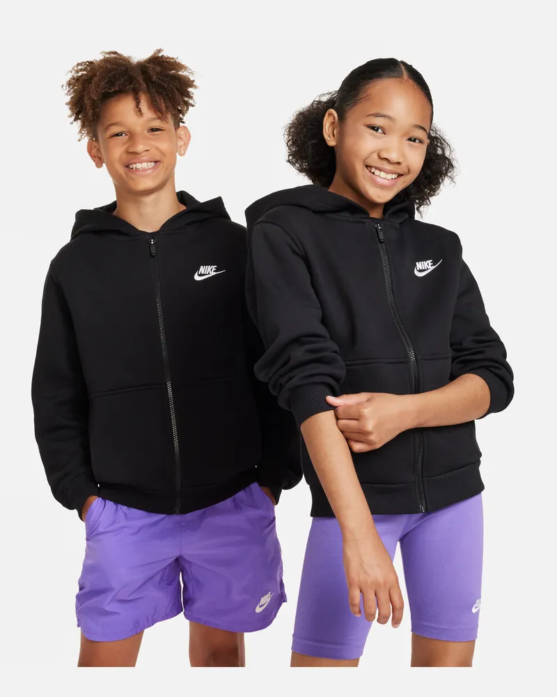 Nike Sportswear Club Fleece Kapuzenjacke für ältere Kinder - Schwarz Schwarz