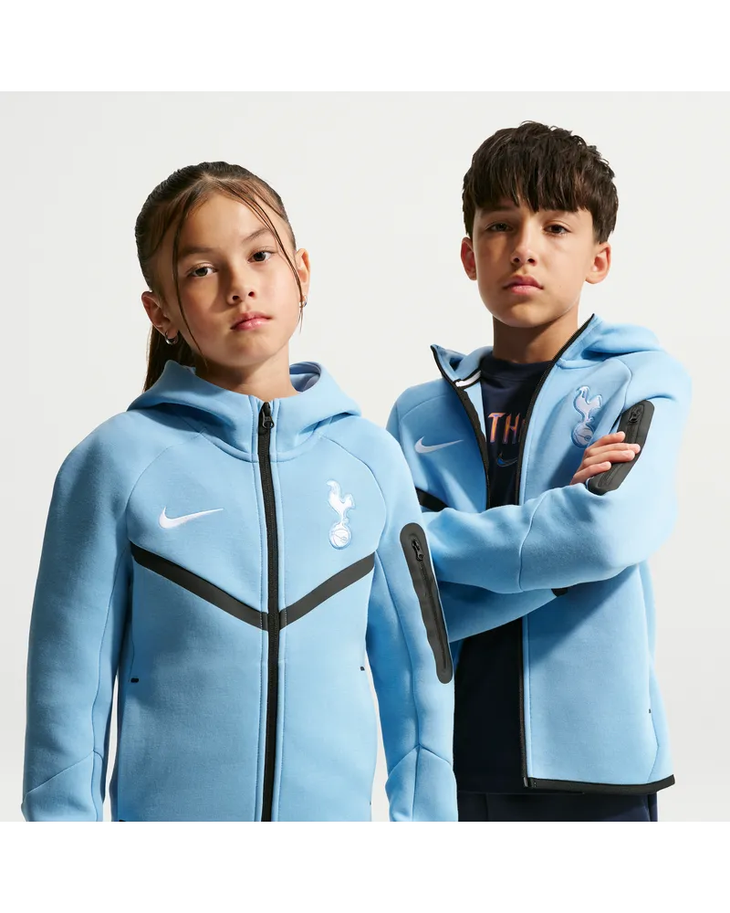 Nike Tottenham Hotspur Tech Fleece  Fußball-Hoodie mit durchgehendem Reißverschluss für ältere Kinder (Jungen) - Blau Blau