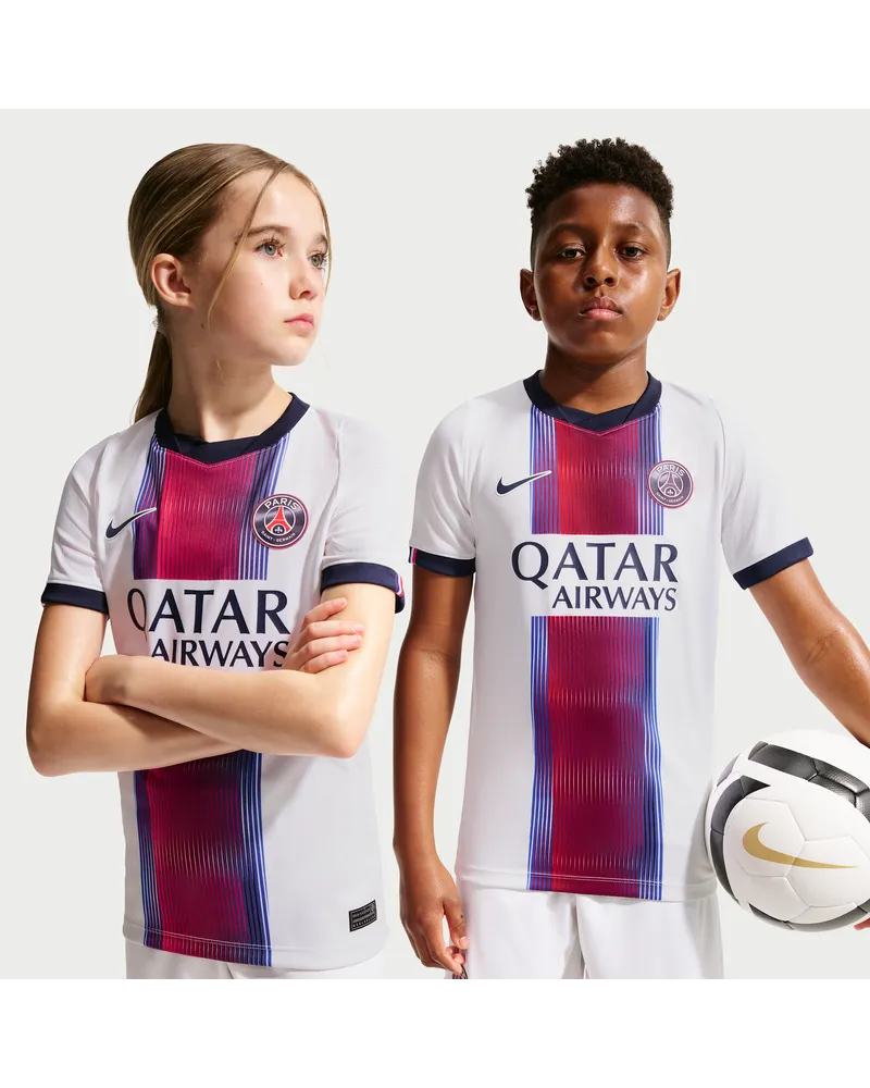 Nike Paris Saint-Germain 2026/27 Stadium Away  Dri-FIT-Replika-Fußballtrikot (ältere Kinder) - Weiß Weiß