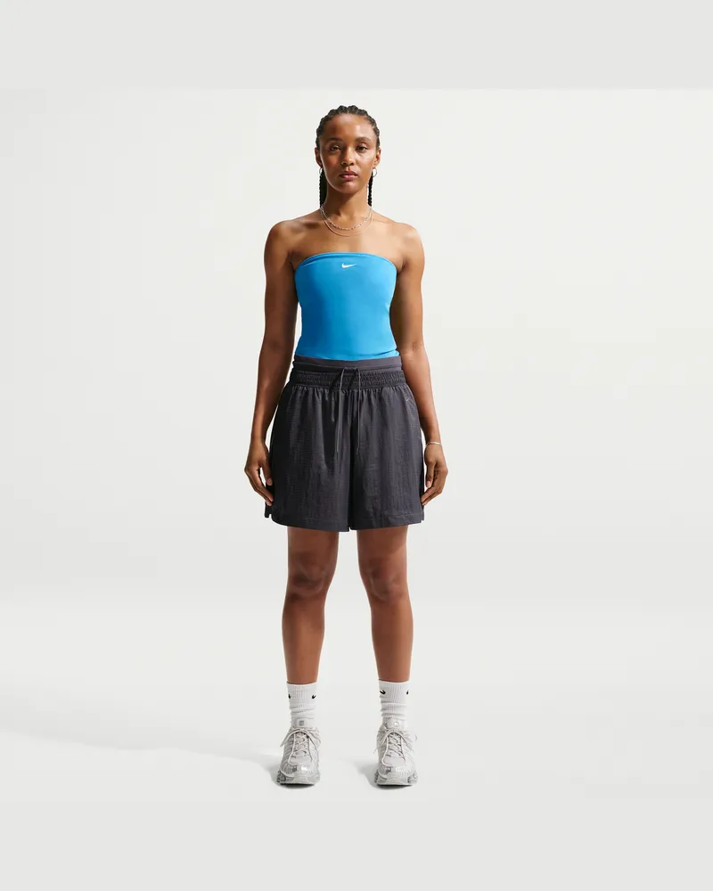 Nike weite, leichte Ripstop-Shorts mit hohem Bund (Damen) - Grau Grau