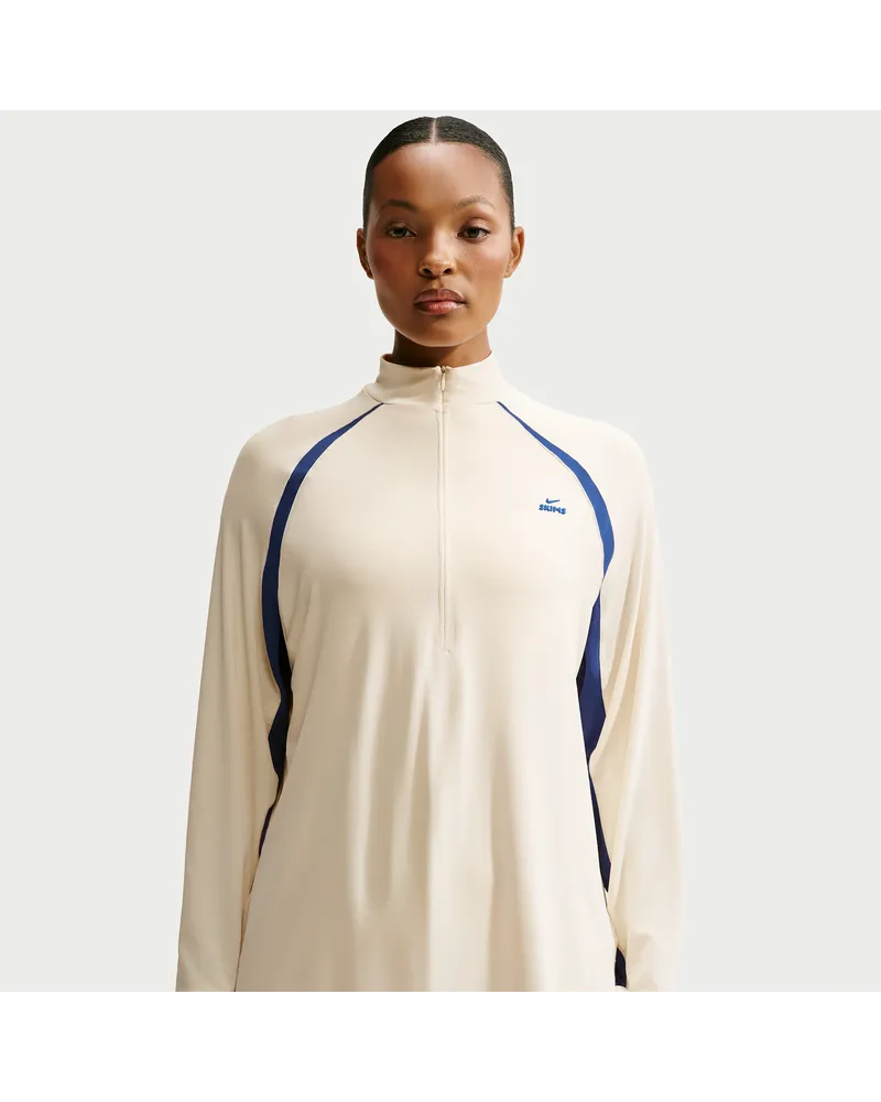 Nike SKIMS Stretch Knit Longsleeve mit Halbreißverschluss (Damen) - Weiß Weiß