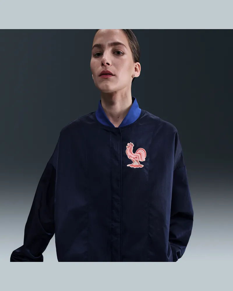 Nike FFF Oversize-Bomberjacke aus Webmaterial (Damen) - Blau Blau