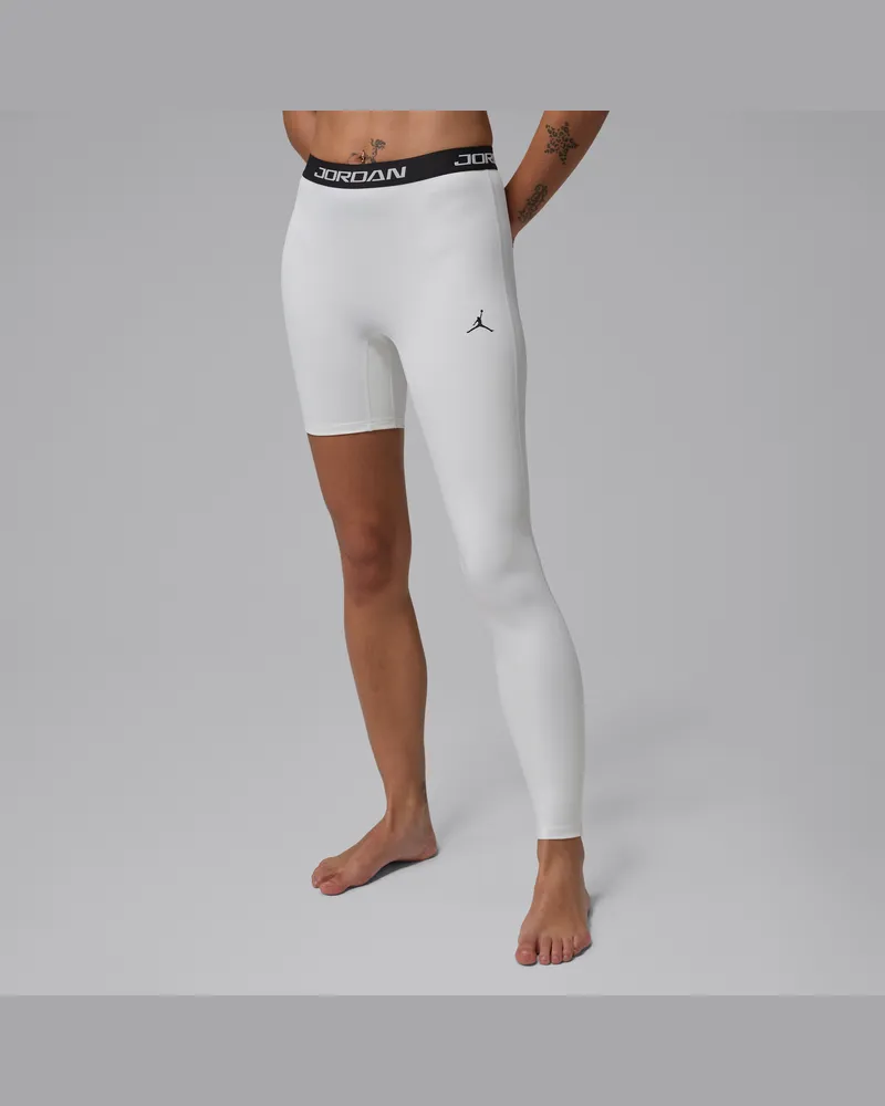 Jordan Sport Single-Leg-Basketball-Leggings mit hohem Bund für Damen (links) - Weiß Weiß