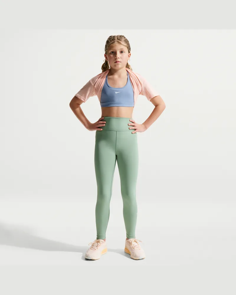 Nike One Dri-FIT-Leggings mit hohem Taillenbund für ältere Kinder (Mädchen) - Grün Grün