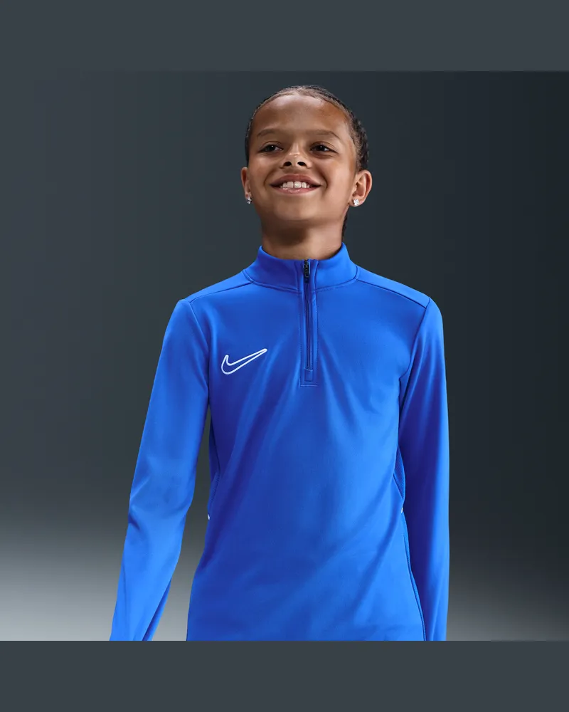 Nike Academy Dri-FIT Fußballtrainings-Longsleeve mit 1/4-Reißverschluss (ältere Kinder) - Blau Blau