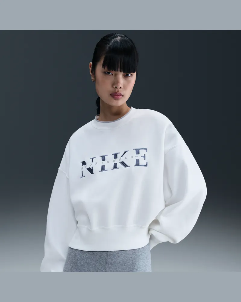 Nike Sportswear Phoenix Fleece Oversize-Damen-Sweatshirt mit Rundhalsausschnitt - Weiß Weiß