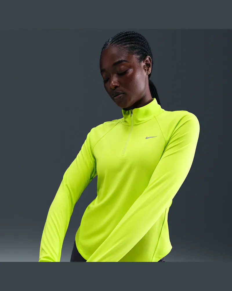 Nike Tempo Dri-FIT Lauf-Tanktop mit Viertelreißverschluss (Damen) - Grün Grün