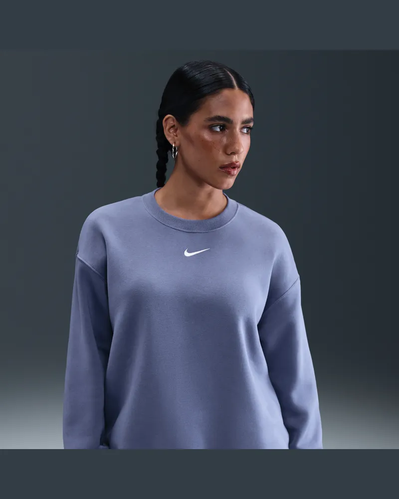 Nike Phoenix Fleece Oversize-Damen-Sweatshirt mit Rundhalsausschnitt - Blau Blau
