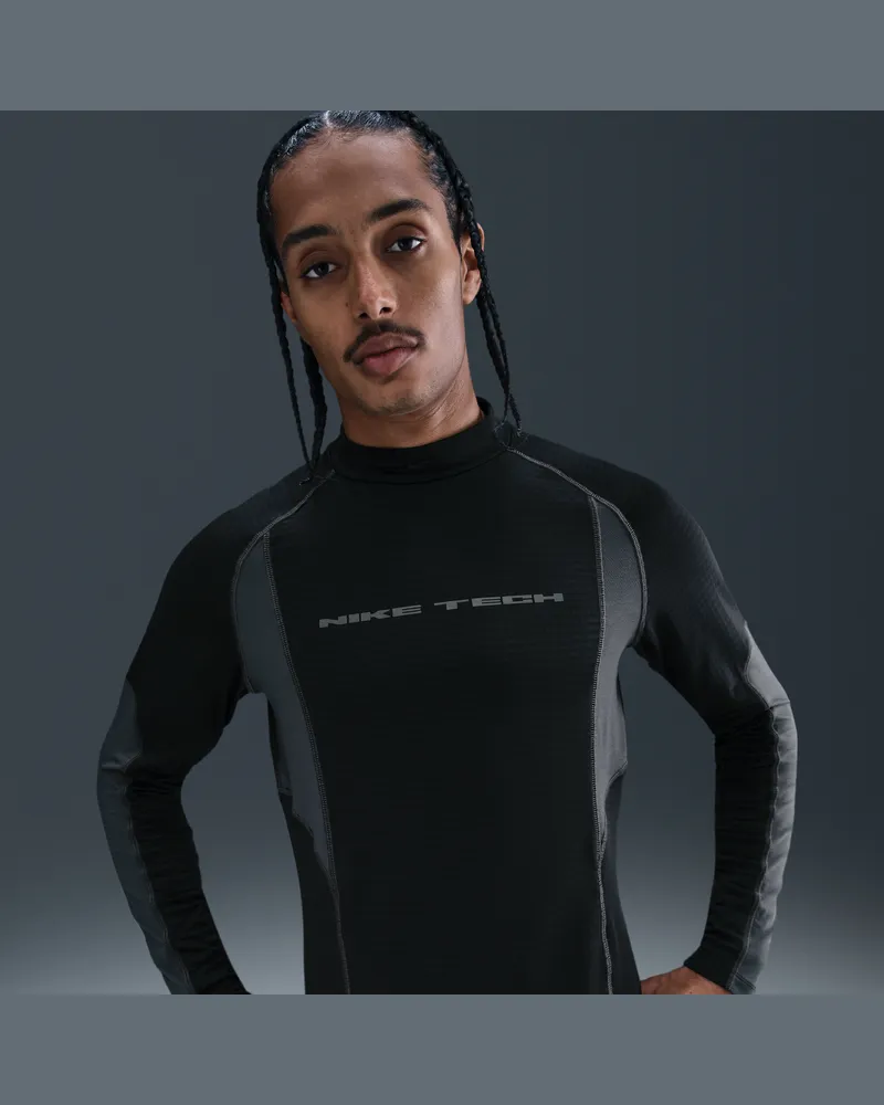 Nike Tech Funktionsunterwäsche-Longsleeve (Herren) - Schwarz Schwarz