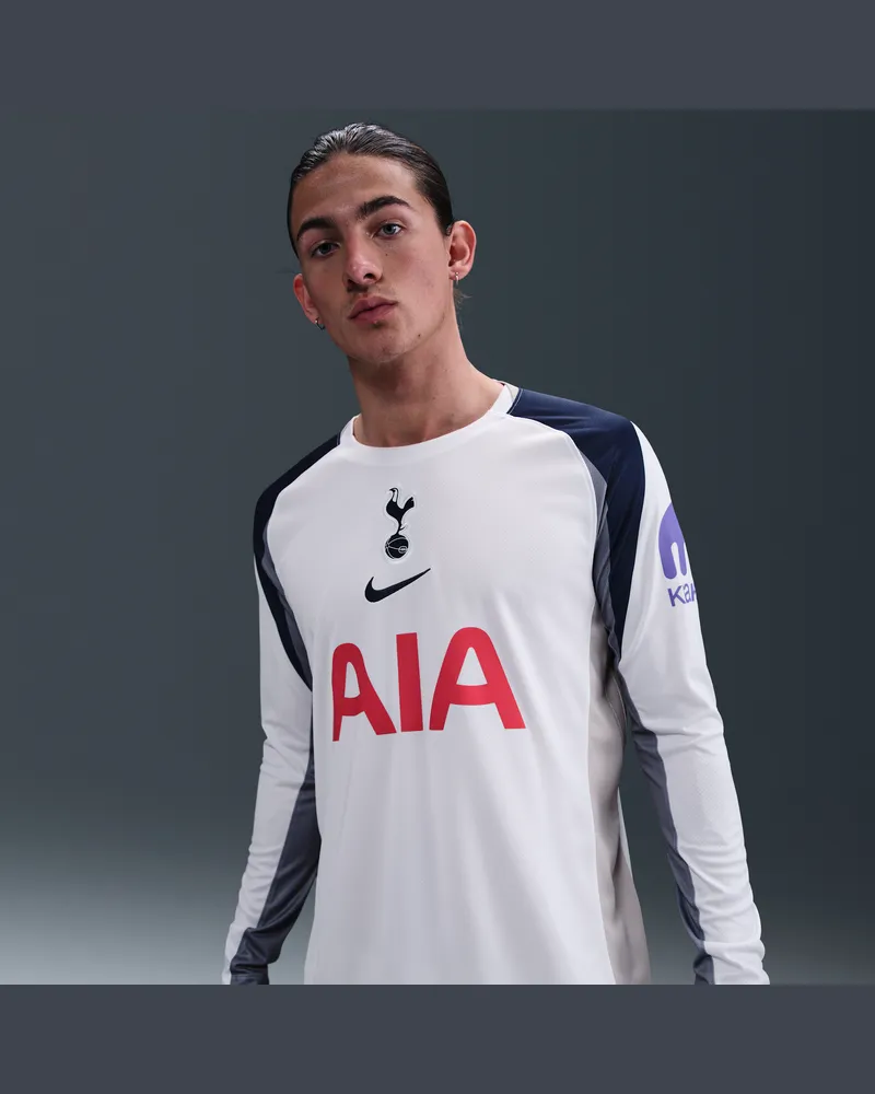 Nike Tottenham Hotspur 2025/26 Stadium Home  Replika Longsleeve-Fußballtrikot mit Dri-FIT-Technologie (Herren) - Weiß Weiß