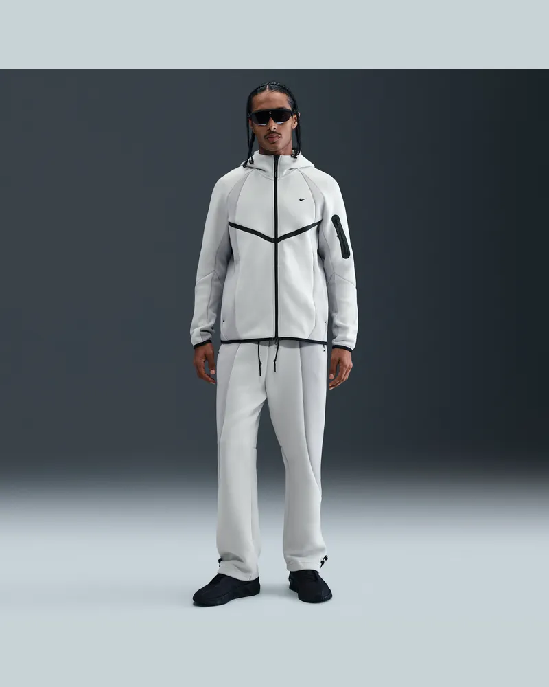 Nike Tech Fleece-Hose mit offenem Saum und Farbblock-Design (Herren) - Grau Grau