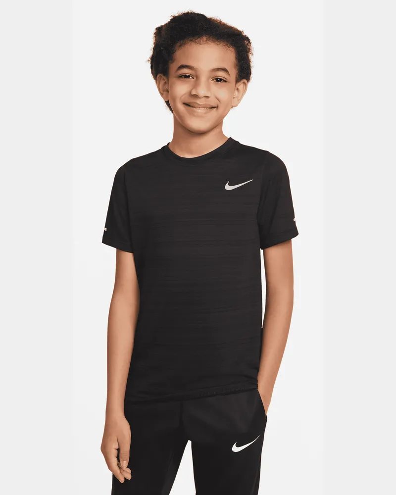 Nike Dri-FIT Miler Trainingsoberteil für ältere Kinder (Jungen) - Schwarz Schwarz