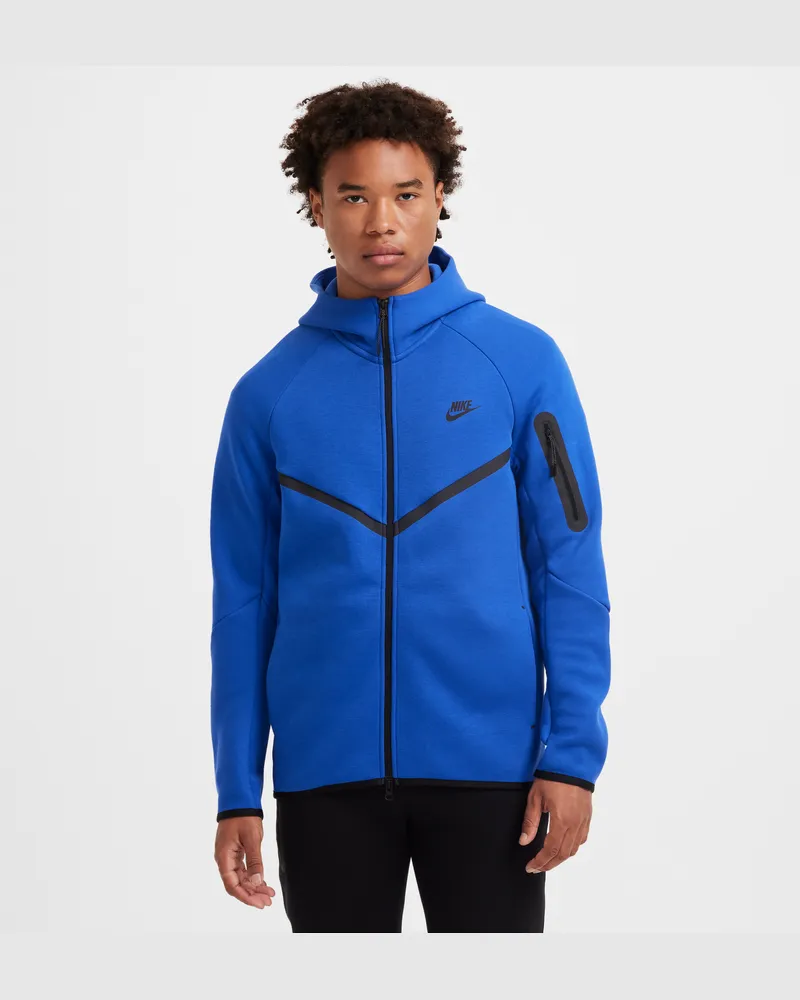 Nike Tech Windrunner-Jacke aus Fleece mit durchgehendem Reißverschluss (Herren) - Blau Blau