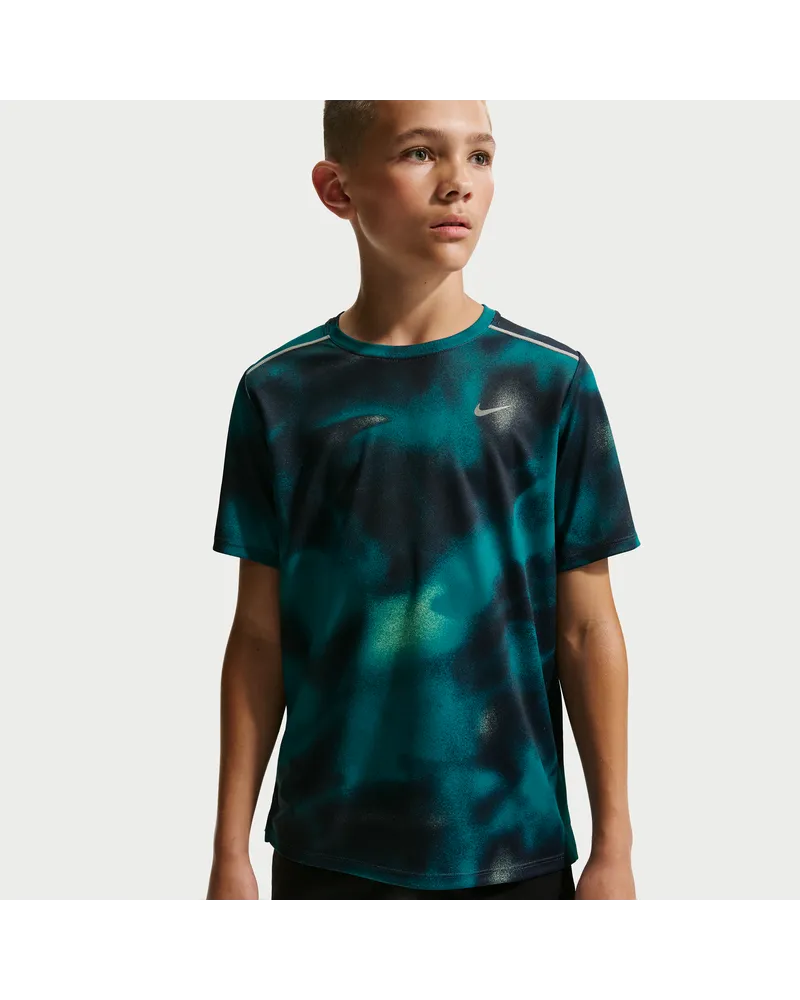 Nike Miler Dri-FIT Kurzarm-Laufoberteil (Kinder) - Blau Blau