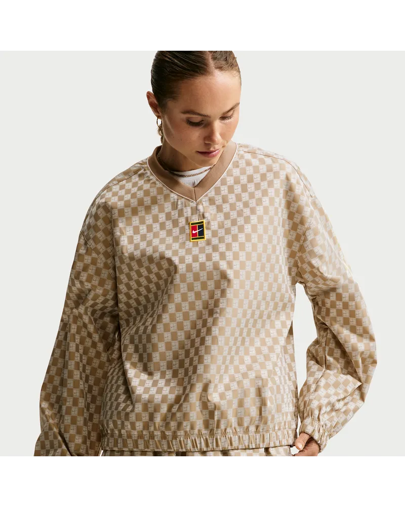 Nike Court Court Collection Oversize-Tennisoberteil mit langen Ärmeln (Damen) - Braun Braun