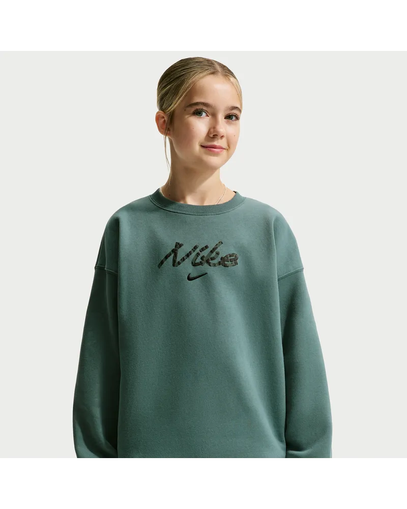 Nike Studio Fleece Oversize-Sweatshirt (ältere Kinder, Mädchen) - Grau Grau