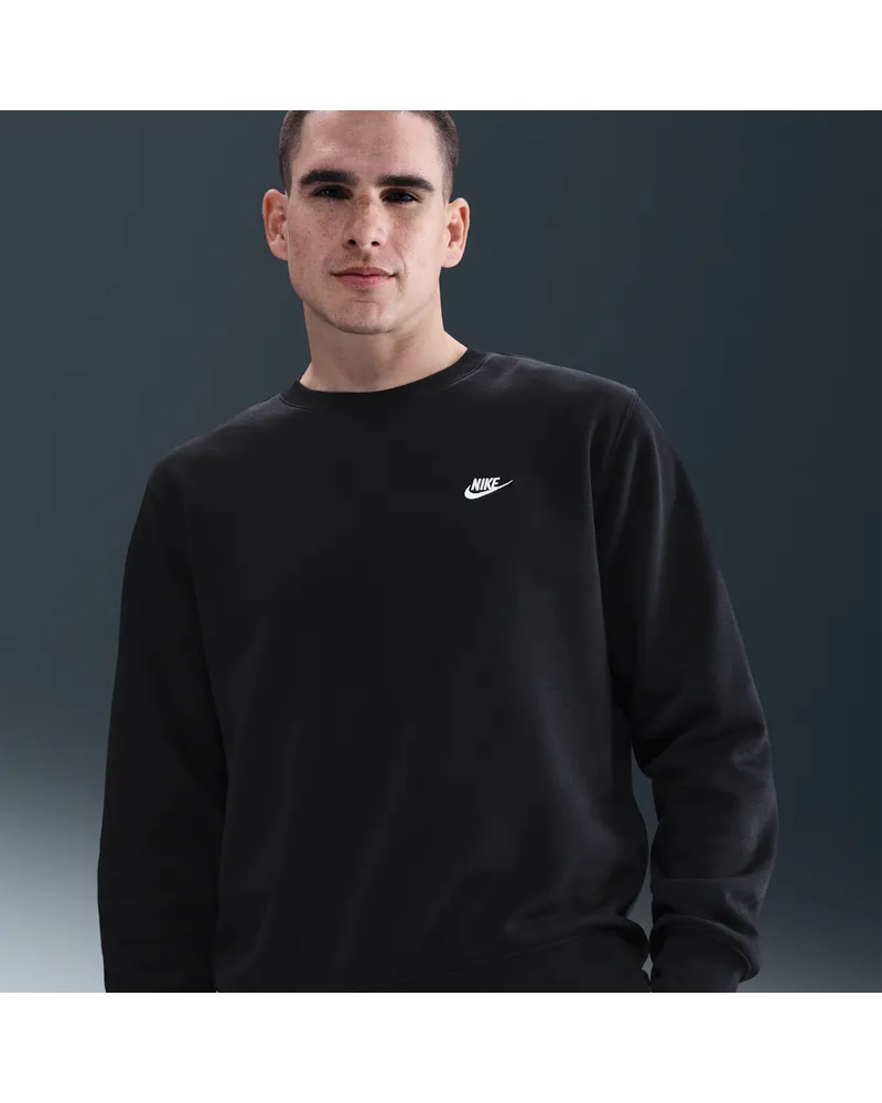 Nike Club Fleece-Rundhalsshirt (Herren) - Schwarz Schwarz