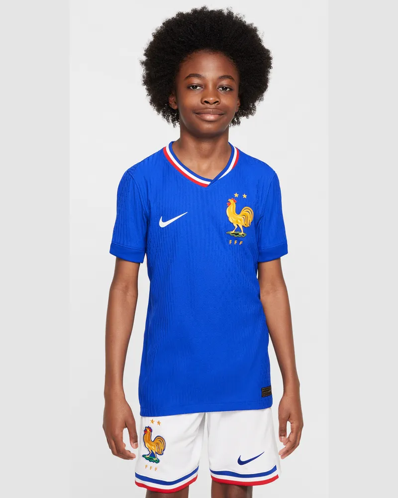 Nike FFF (Men's Team) 2024/25 Match Home  Dri-FIT ADV Authentic Fußballtrikot für ältere Kinder - Blau Blau