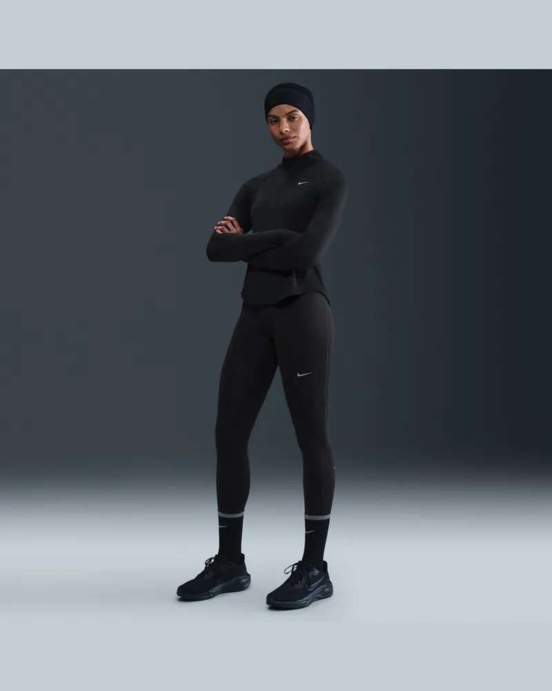 Nike Tempo Lauf-Leggings mit 7/8-Länge und hohem Bund (Damen) - Schwarz Schwarz