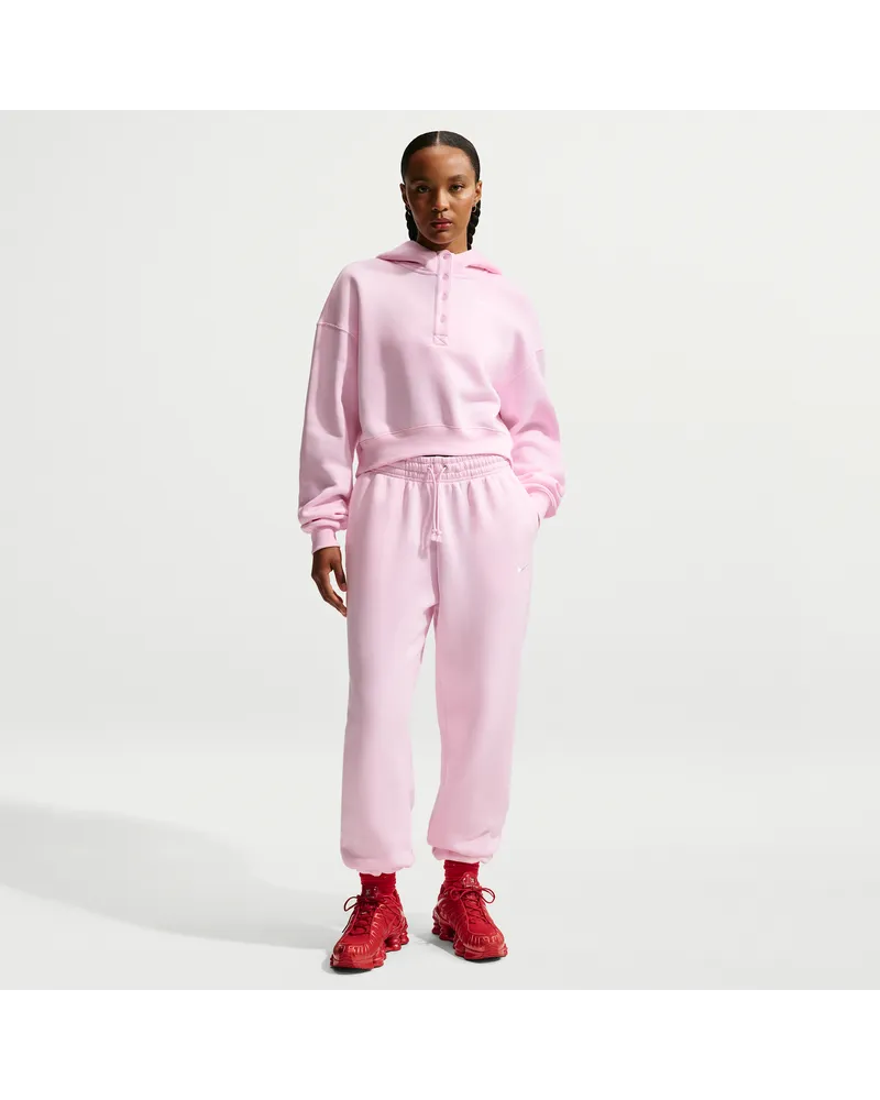 Nike Phoenix Fleece Oversize-Trainingshose mit hohem Taillenbund für Damen - Pink Pink