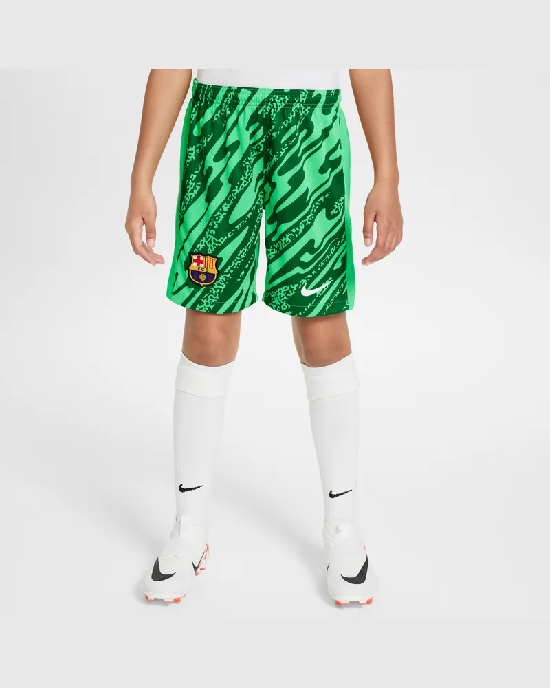 Nike FC Barcelona 2024/25 Stadium Goalkeeper  Replika-Fußballshorts mit Dri-FIT-Technologie (ältere Kinder) - Grün Grün