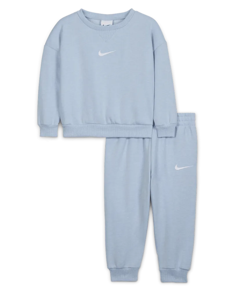 Nike 2-teiliges Essential Fleece-Rundhalsshirt-Set für Babys (12–24 Monate) - Blau Blau