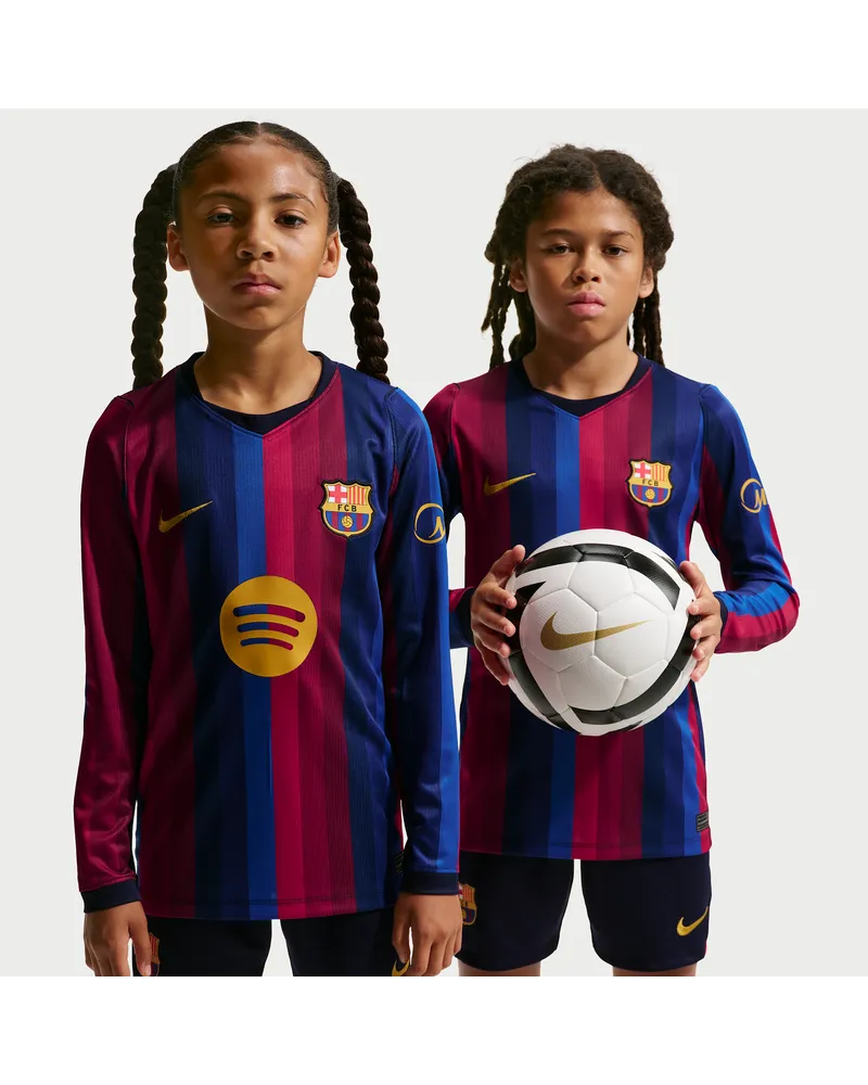 Nike FC Barcelona 2026/27 Stadium Home  Dri-FIT Replika-Longsleeve-Fußballtrikot (ältere Kinder) - Rot Rot
