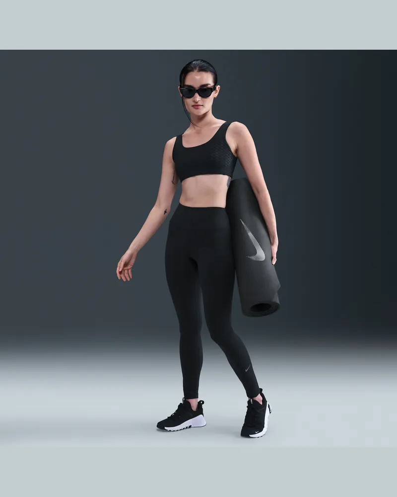Nike One Leggings in voller Länge mit hohem Bund für Damen - Schwarz Schwarz