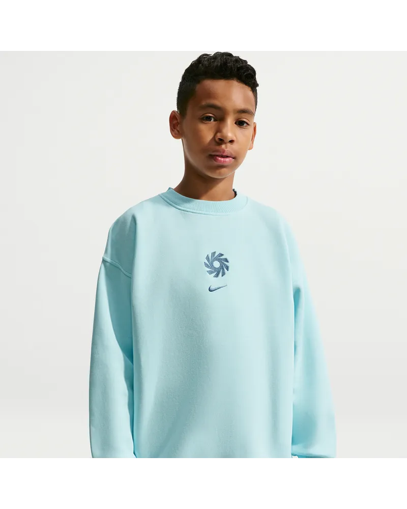 Nike Erling Haaland Club Fleece  Football Oversize-Sweatshirt mit Crewneck (ältere Kinder) - Blau Blau