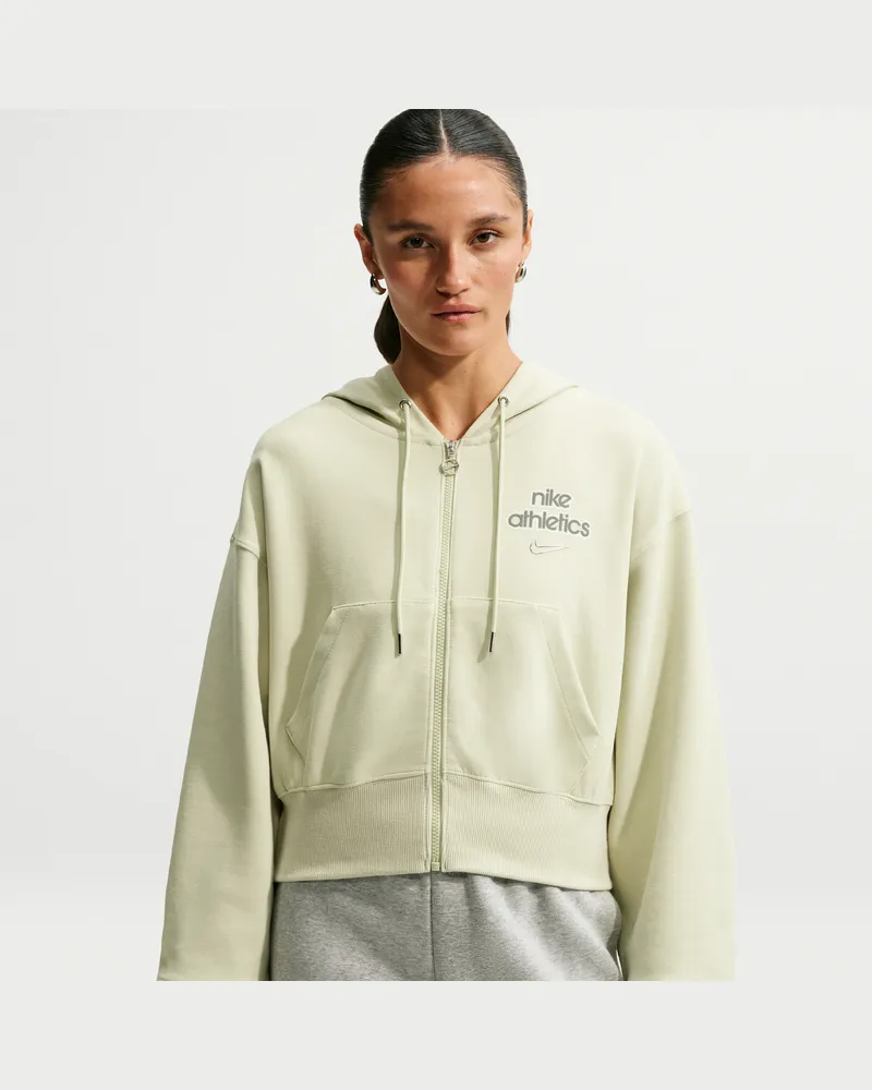 Nike Phoenix Oversize-Fleece-Hoodie mit durchgehendem Reißverschluss (Damen) - Grün Grün
