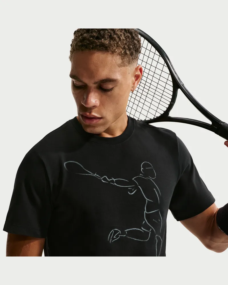 Nike Court Dri-FIT Tennis T-Shirt (Herren) - Schwarz Schwarz