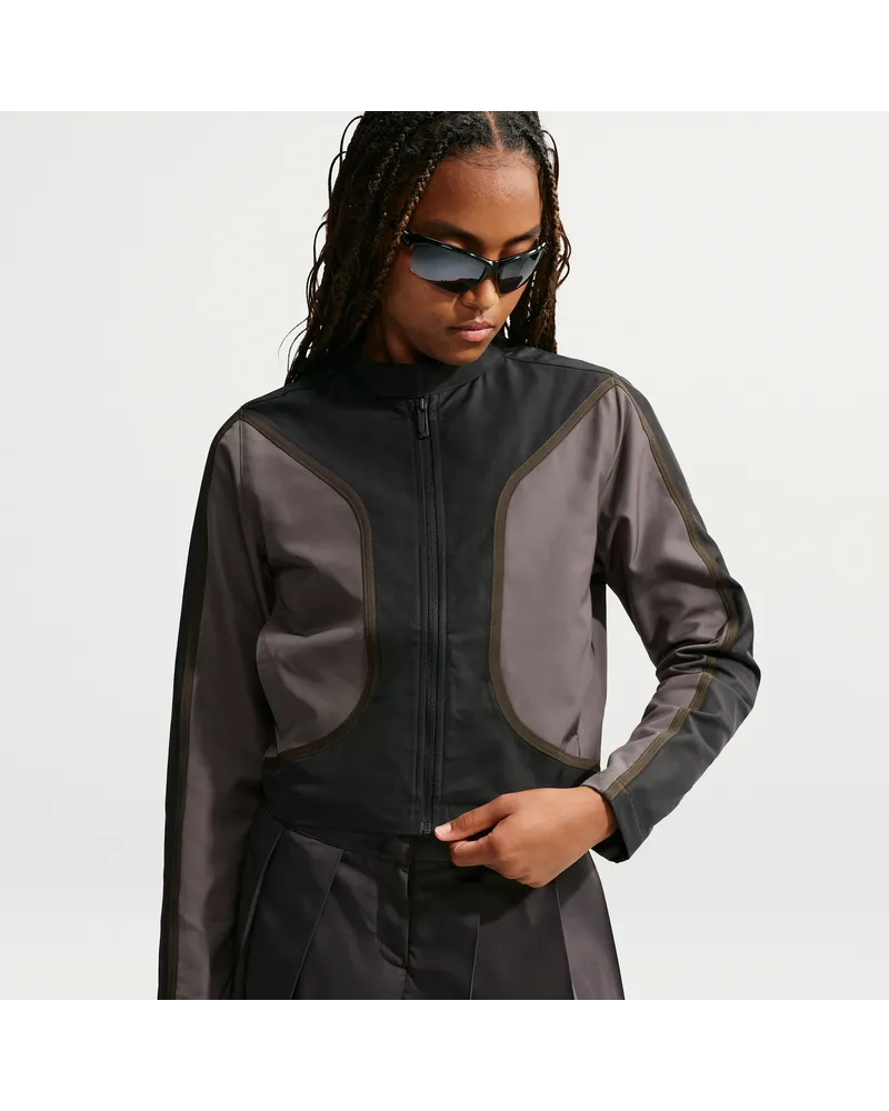 Nike Moto-Jacke (Damen) - Schwarz Schwarz