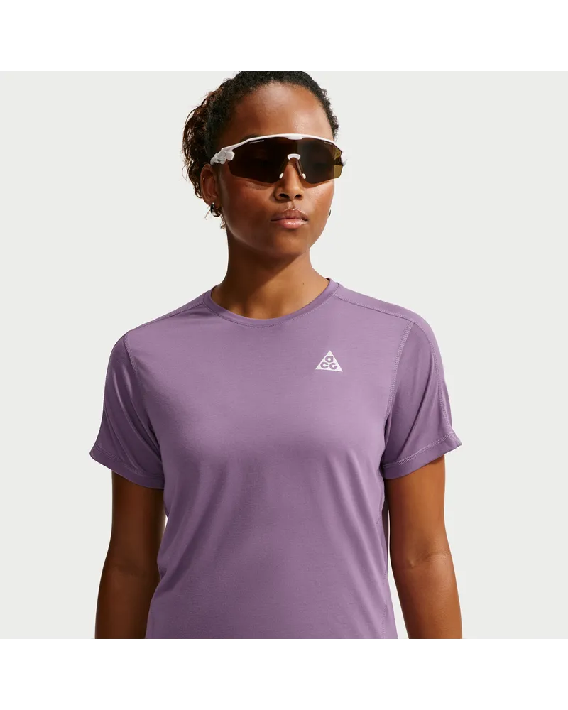 Nike ACG Dri-FIT Kurzarm-Traillaufoberteil (Damen) - Lila Lila