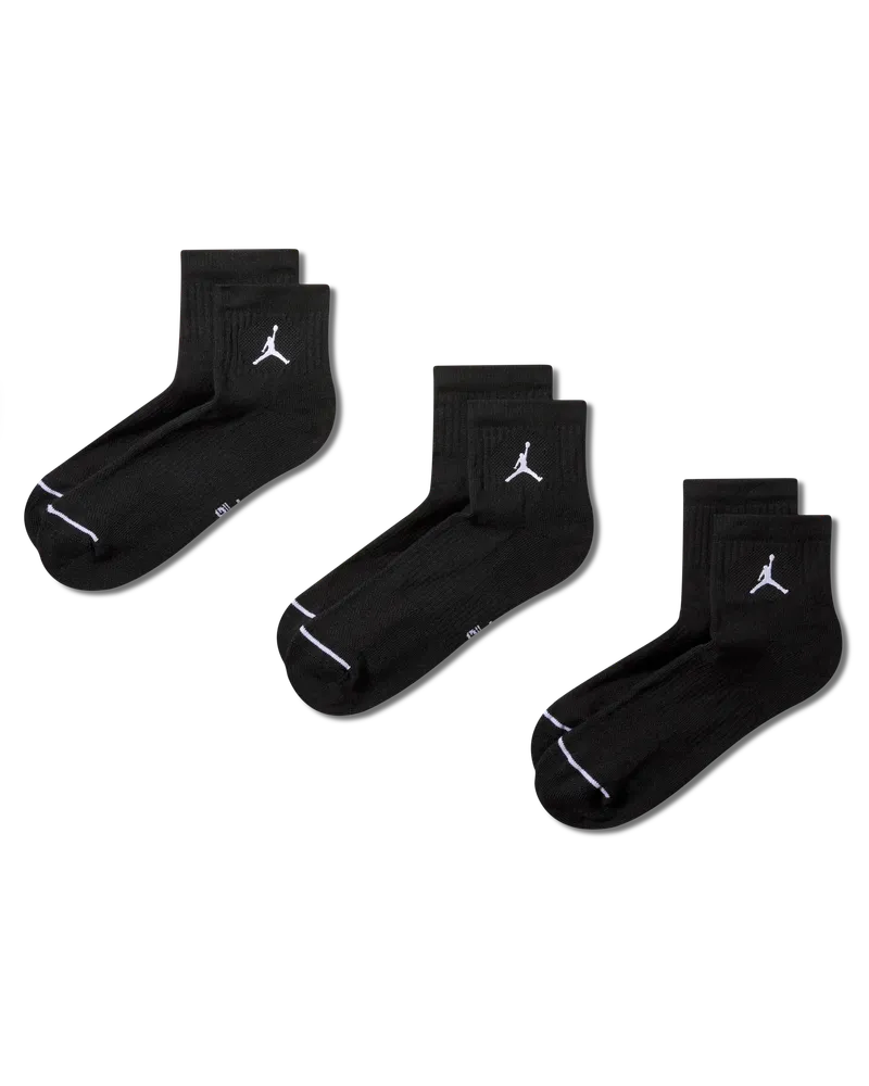 Jordan Knöchelsocken für jeden Tag (3 Paar) - Schwarz Schwarz