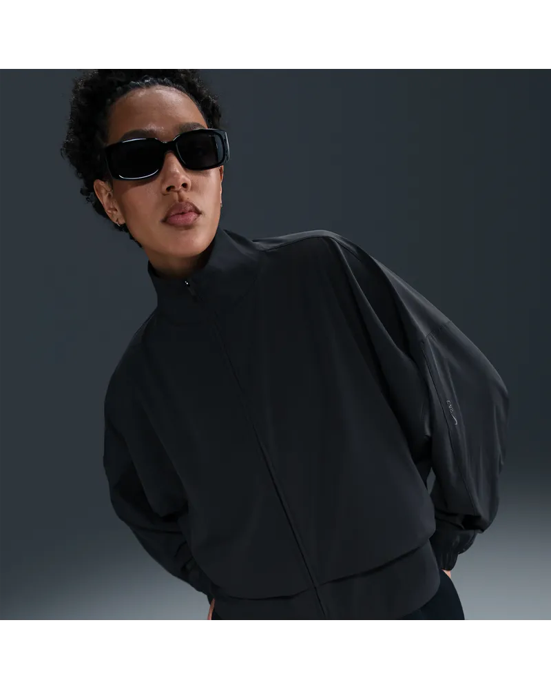Nike 24.7 PerfectStretch Dri-FIT Oversize-Jacke mit durchgehendem Reißverschluss (Damen) - Schwarz Schwarz
