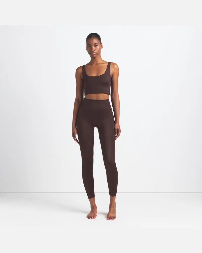 Nike SKIMS Satin Shine Leggings mit hohem Bund (66 cm, Damen) - Braun Braun