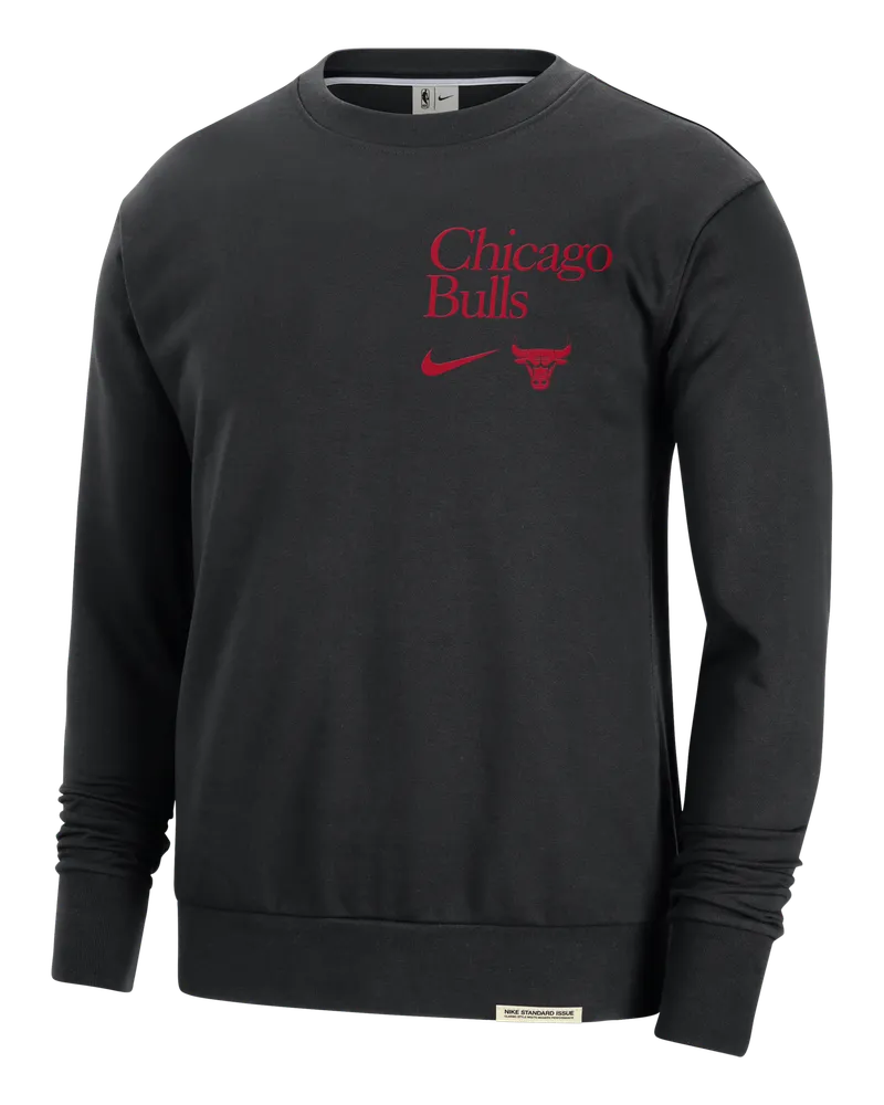 Nike Chicago Bulls Standard Issue  Dri-FIT-NBA-Sweatshirt mit Rundhalsausschnitt für Herren - Schwarz Schwarz