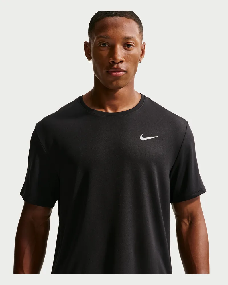 Nike Miler Nike Dri-FIT UV Kurzarm-Laufoberteil für Herren - Schwarz Schwarz