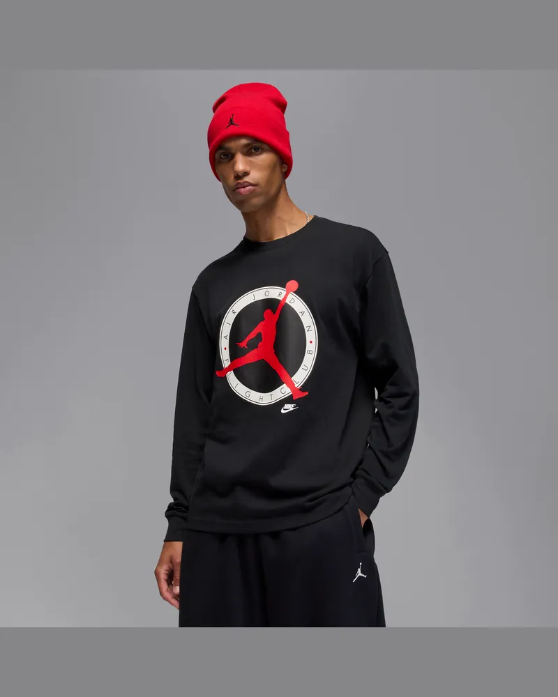 Jordan Flight Club Longsleeve für Herren - Schwarz Schwarz
