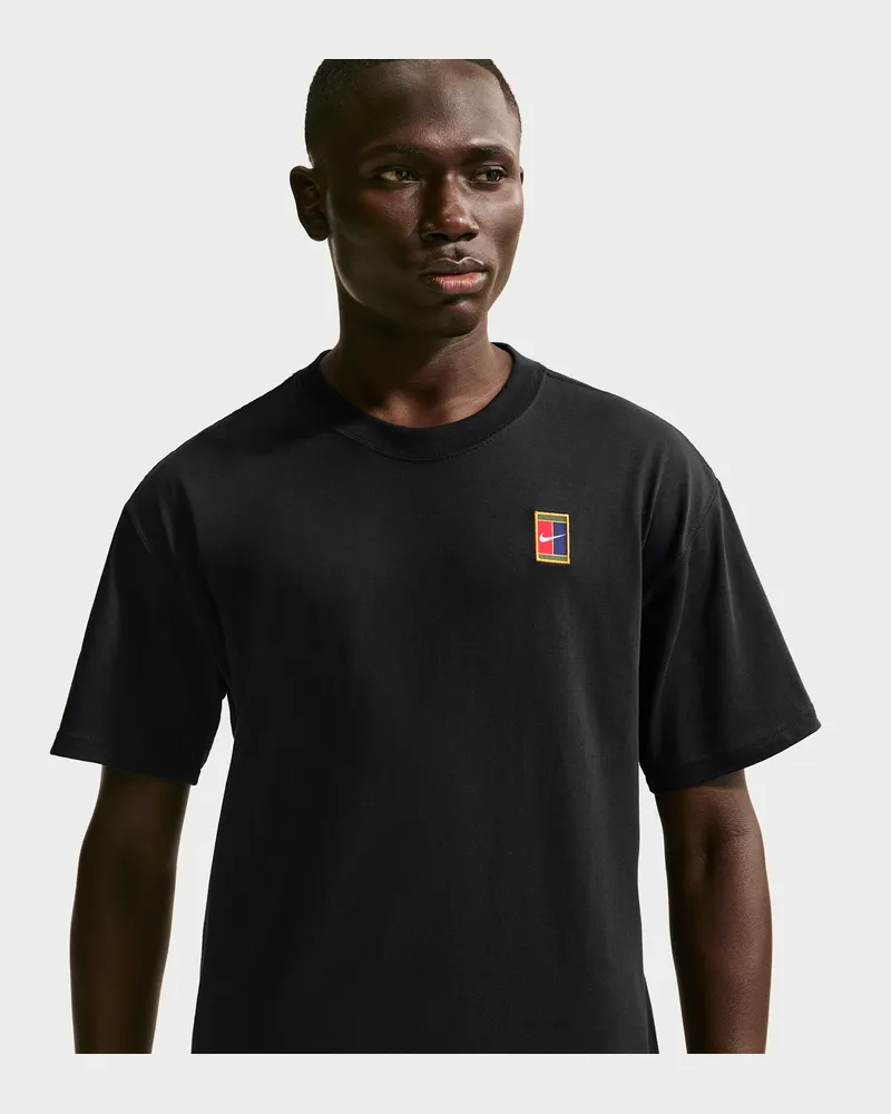 Nike Court Max90 Tennis-T-Shirt (Herren) - Schwarz Schwarz
