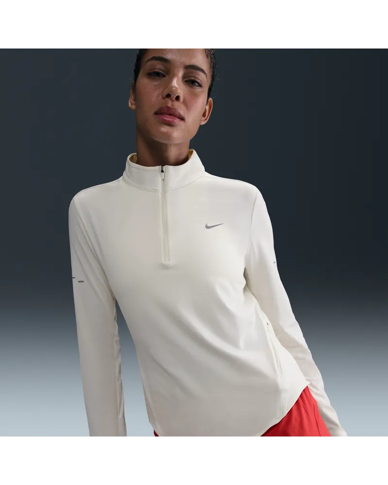 Nike Swift Dri-FIT UV-Laufoberteil mit Viertelreißverschluss (Damen) - Weiß Weiß