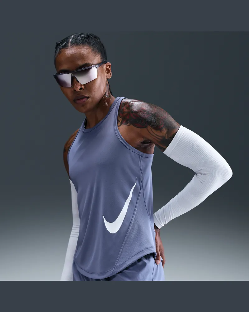 Nike Tempo Swoosh Run Dri-FIT Lauf-Tanktop (Damen) - Blau Blau