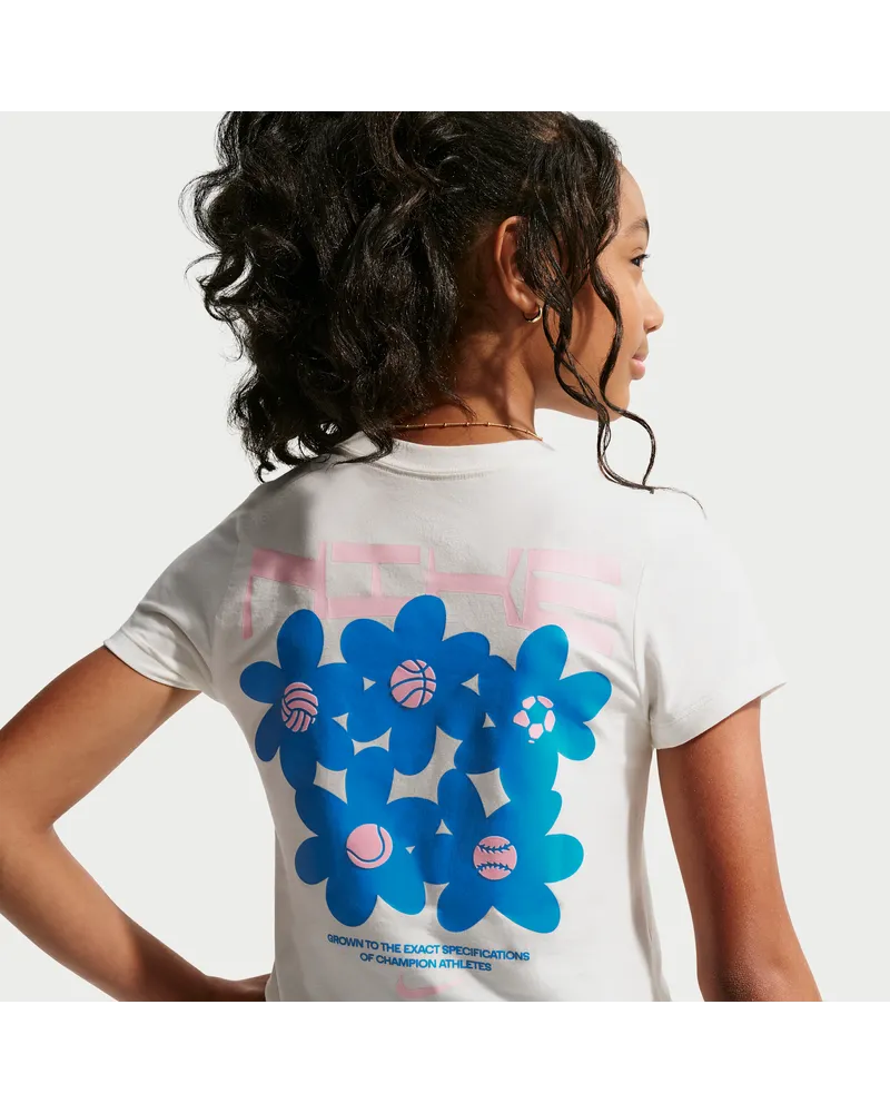 Nike kurzes T-Shirt in schmaler Passform (ältere Kinder, Mädchen) - Weiß Weiß
