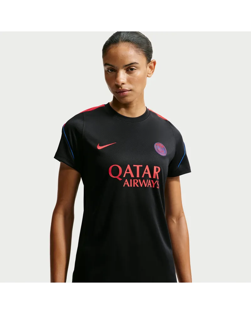 Nike Paris Saint-Germain Strike  Dri-FIT Kurzarm-Fußballoberteil (Damen) - Schwarz Schwarz