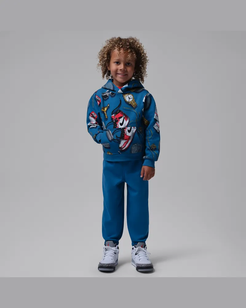 Jordan 2-teiliges Trikot-Fleece-Hosen-Set mit Print (Kleinkinder) - Blau Blau