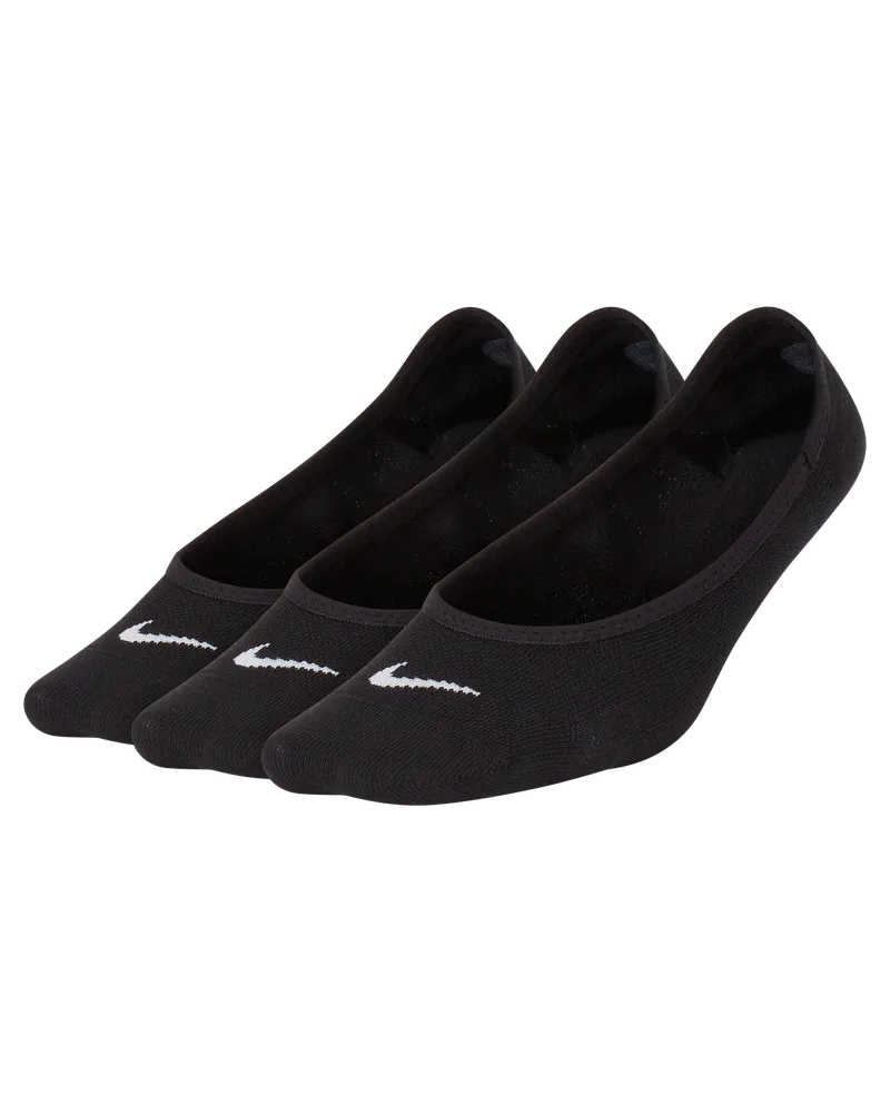 Nike Everyday Lightweight Trainings-Footie-Socken für Damen (3 Paar) - Schwarz Schwarz