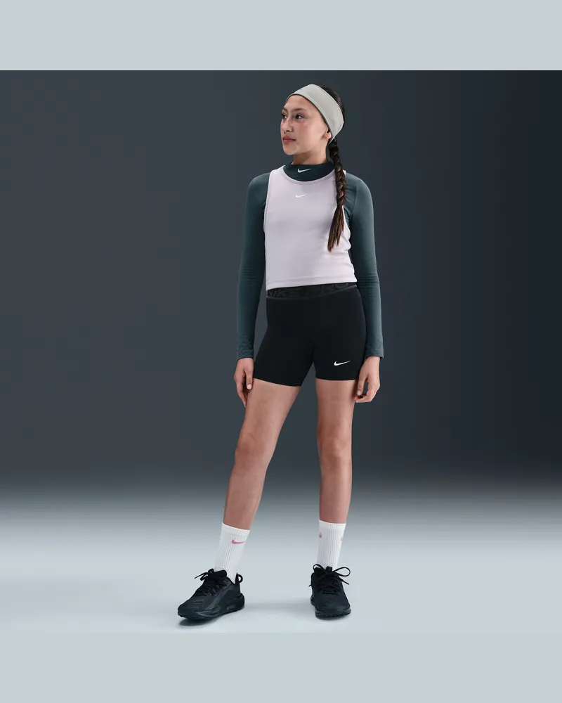Nike Pro Dri-Fit Shorts (ca. 7,5 cm, ältere Kinder, Mädchen) - Schwarz Schwarz
